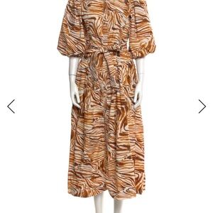 Anthropologie Love the Label Honey Puff Sleeved Midi Dress